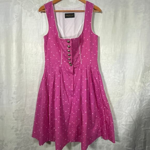 Kaiser Franz Josef Dress 42 Pink Flowers Austria Bavarian Dirndl Oktoberfest - Picture 1 of 14